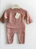 Baby Rose Pink Knitted Heart outfit Little Nosh