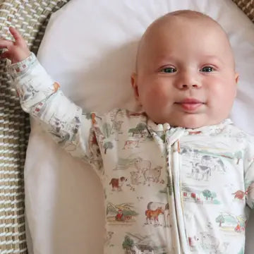 Farm Print  Zip up Sleepsuit Fox & Lottie