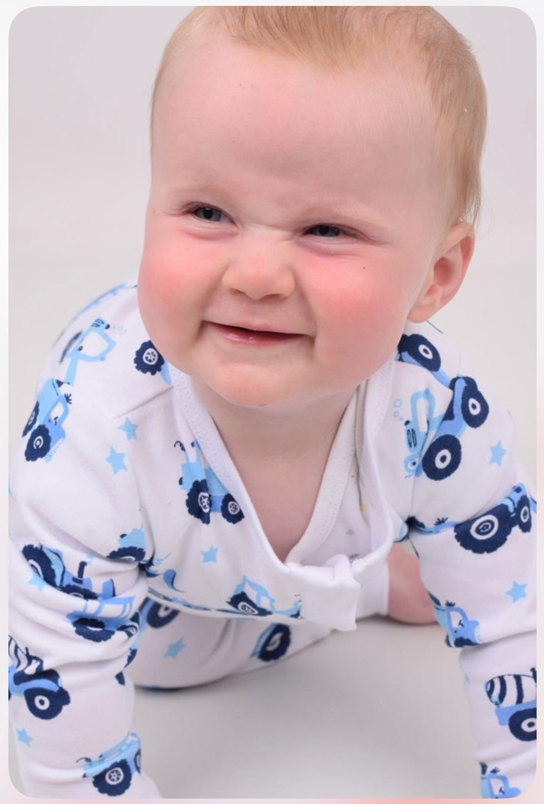 BabyMac Organic Cotton Sleepsuit Vehicle Print Zip up