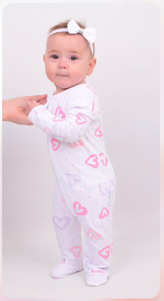 BabyMac Organic Cotton Sleepsuit Heart Print Design