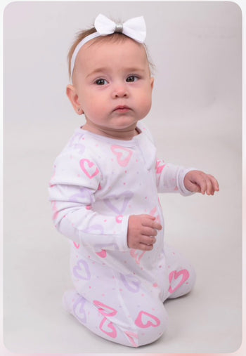 BabyMac Organic Cotton Sleepsuit Heart Print Design