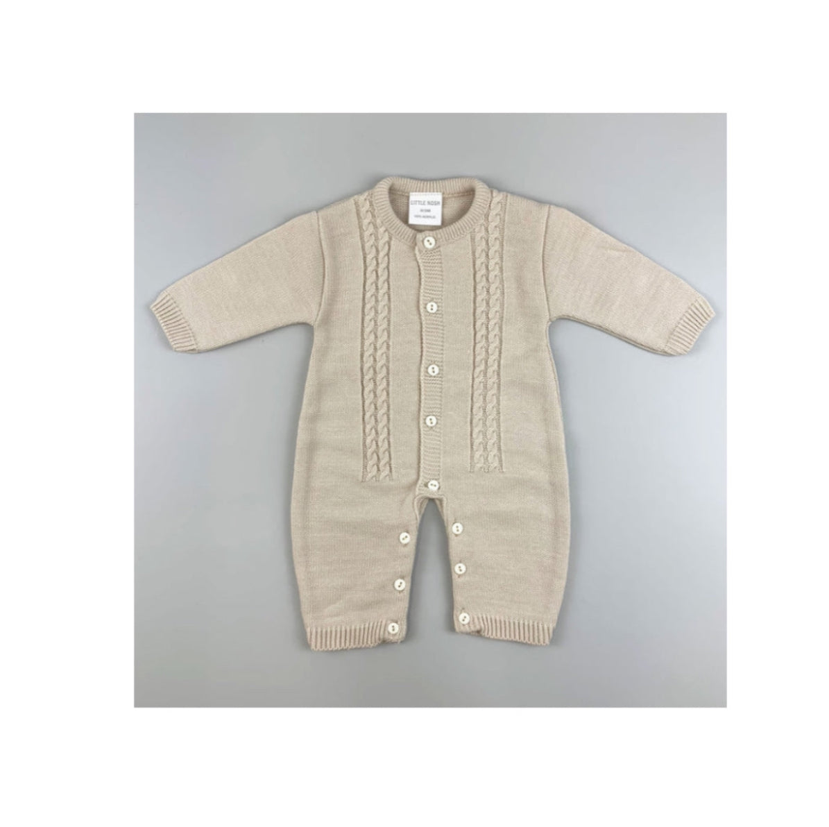 Baby Beige Knitted Romper Little Nosh