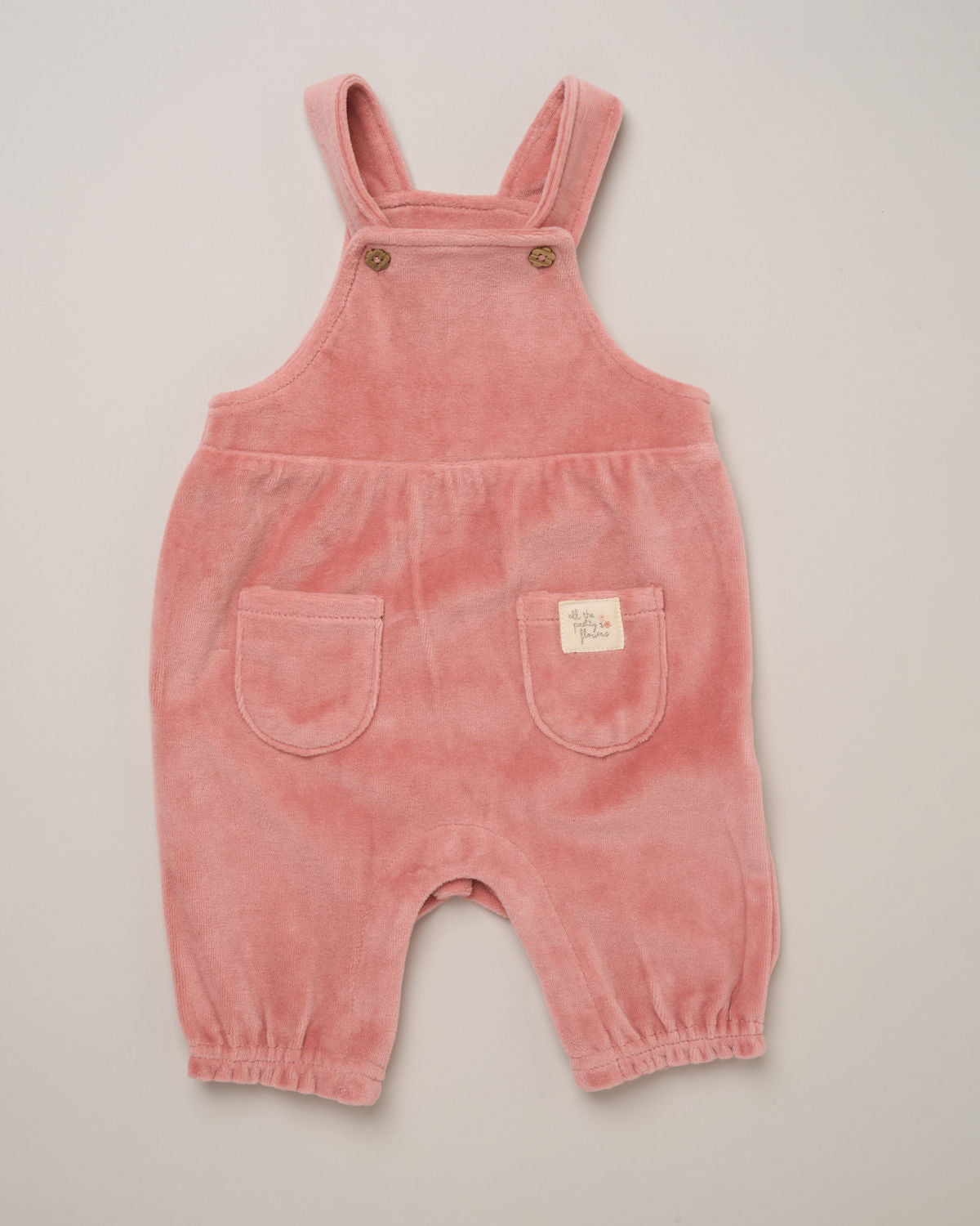 Scallop Body Top & Velour Dungaree Set Rock-a-Bye Baby