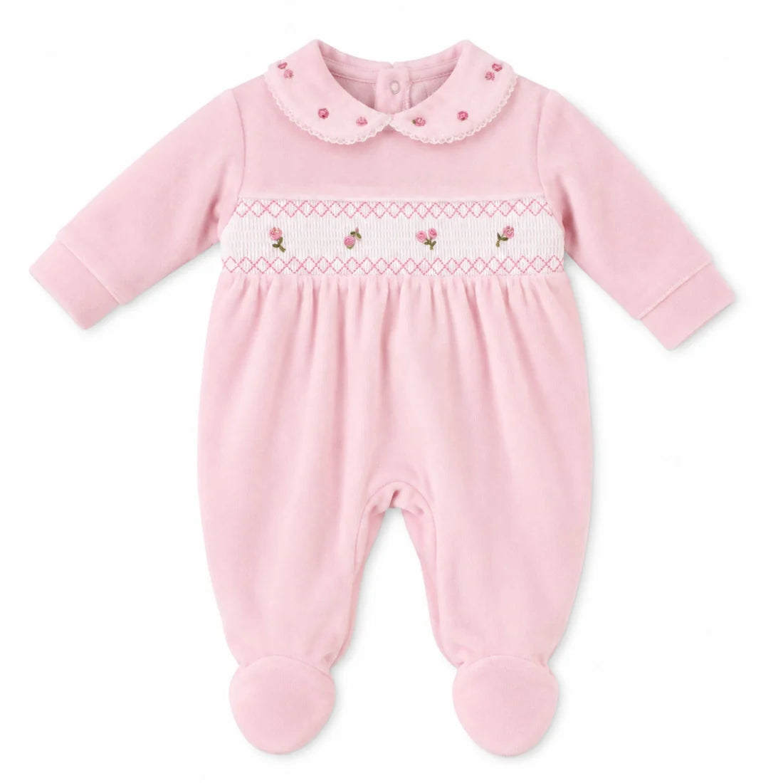 Baby Pink Smocked Sleepsuit Little Nosh