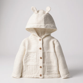 White Cotton Knit Cardigan