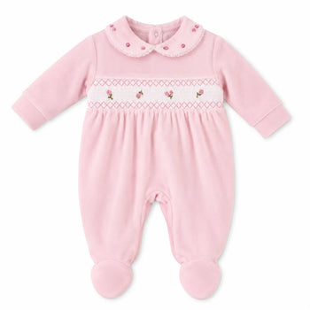 Baby Pink Smocked Sleepsuit Little Nosh