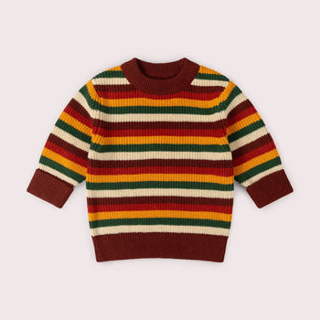 Hazel Rainbow Waffle Knitted Jumper Little Green Radicals