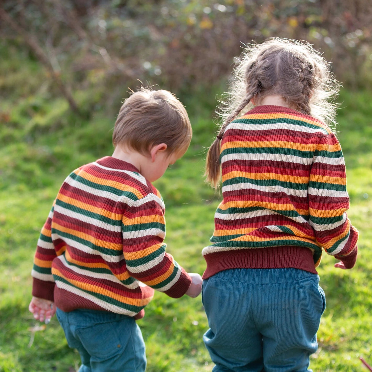 Hazel Rainbow Waffle Knitted Jumper Little Green Radicals