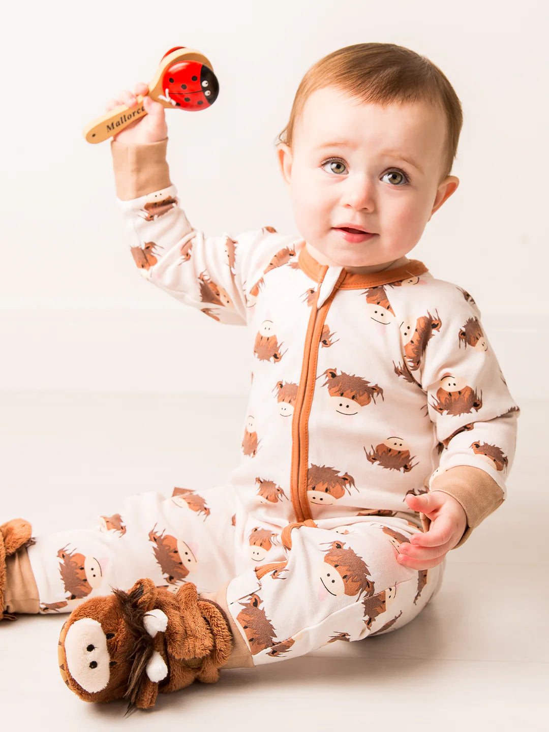 Neutral Hamish Zip Up Sleepsuit Romper Blade & Rose