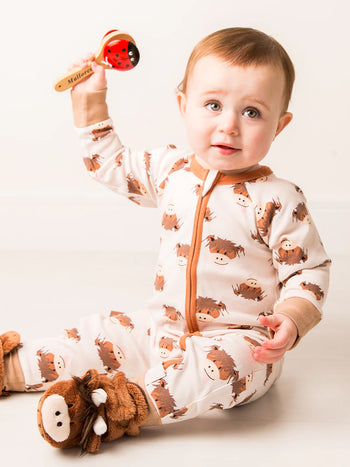 Neutral Hamish Zip Up Sleepsuit Romper Blade & Rose