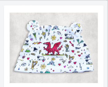 Love for Wales Print Baby Hat From Rhiannon Art
