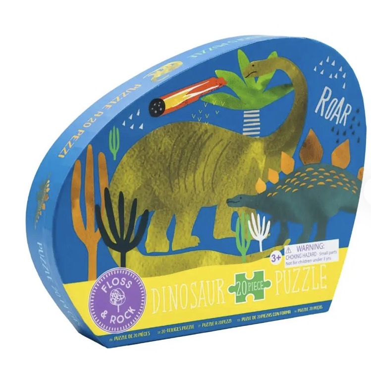 Dinosaur 20 piece Puzzle Floss & Rock