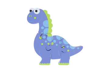 Diplodocus Jigsaw Puzzle Wooden Toy Orange Tree