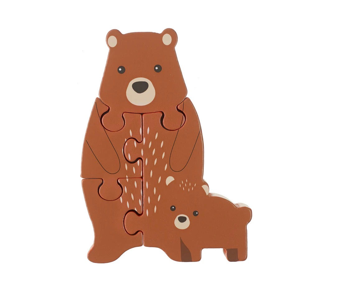 Wooden Bear Jigsaw Puzzle Wooden Toy Orange Tree