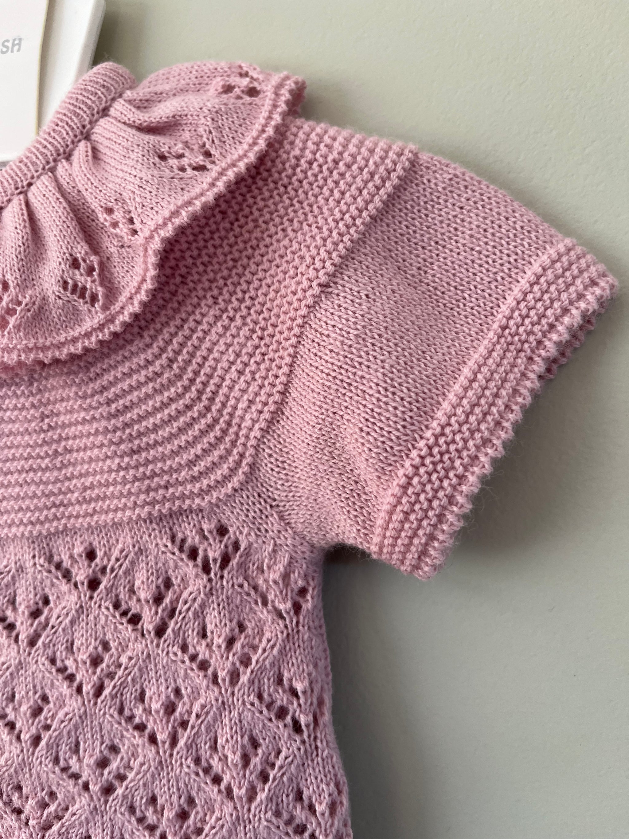 Baby Rose Pink Knitted outfit Little Nosh
