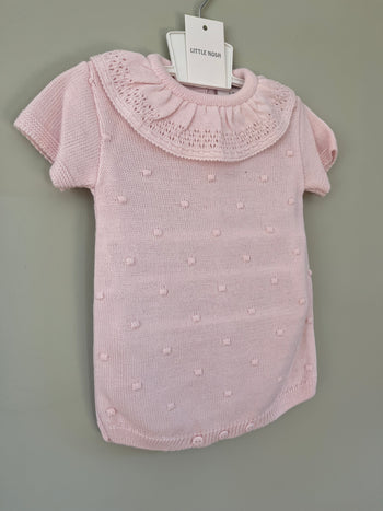 Baby Pink Knitted Shortie Romper Outfit Little Nosh