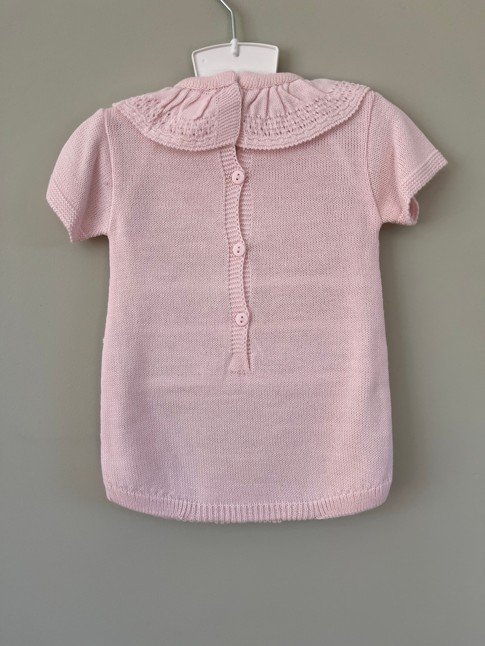 Baby Pink Knitted Shortie Romper Outfit Little Nosh