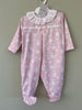 Baby Pink & White Cat in Daisies All In One Babygrow Little Nosh