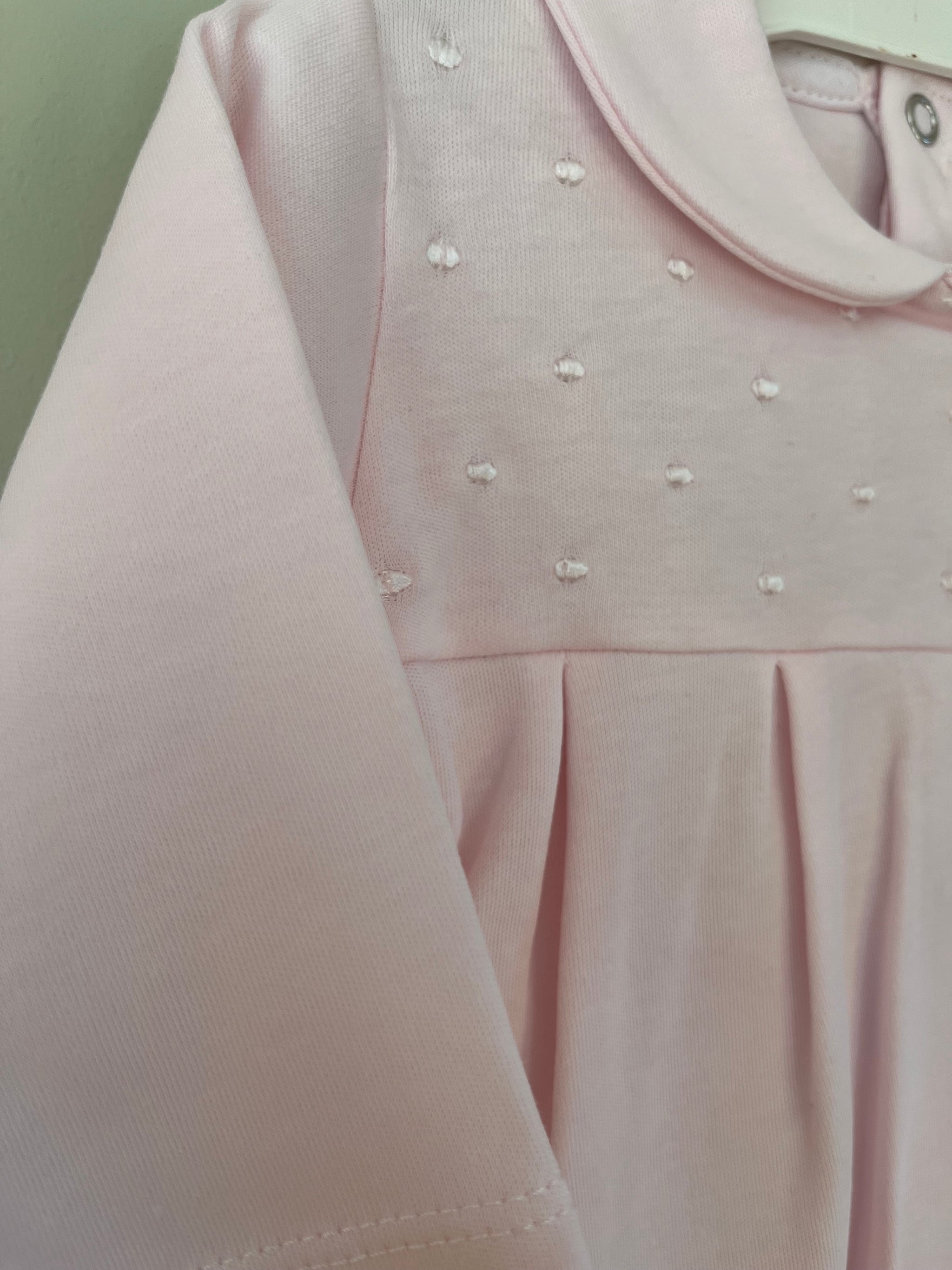 Baby Pink Embroidered All In One Babygrow Little Nosh