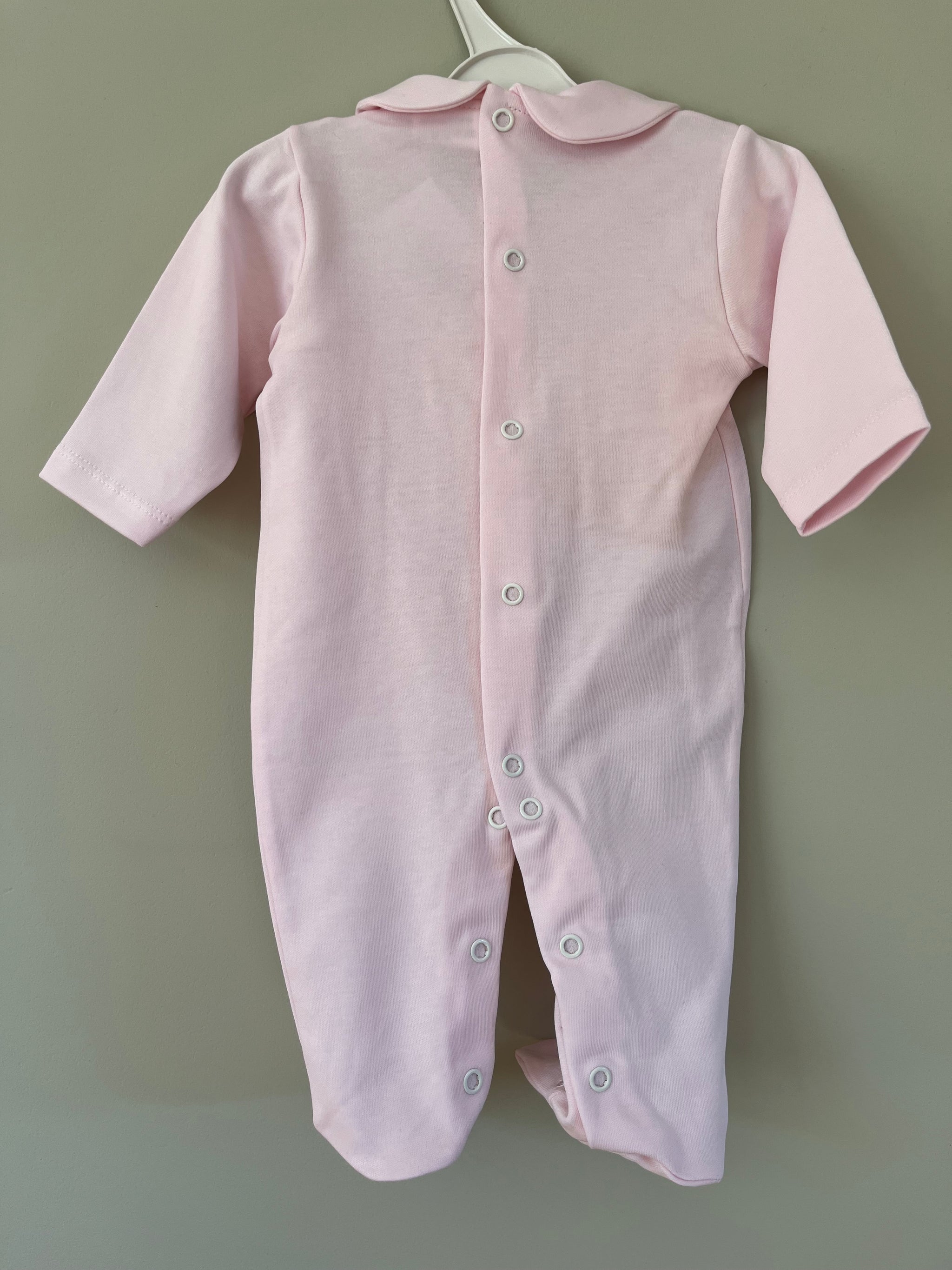 Baby Pink Embroidered All In One Babygrow Little Nosh