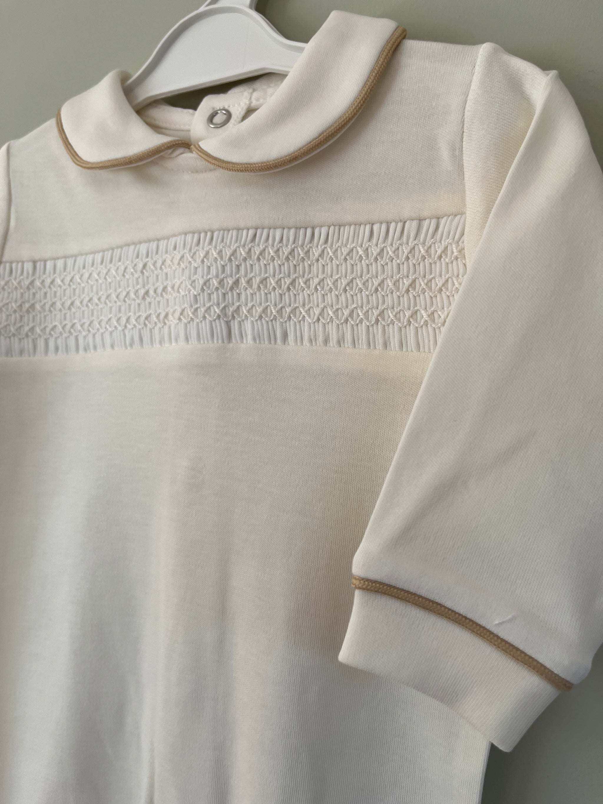 Baby Ivory Embroidered All In One Babygrow Little Nosh