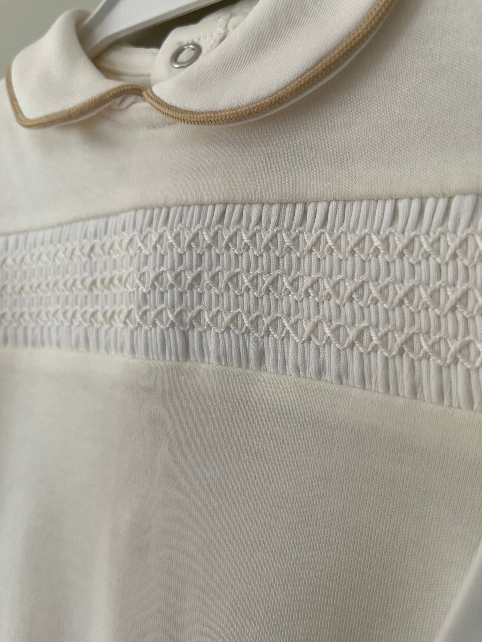 Baby Ivory Embroidered All In One Babygrow Little Nosh