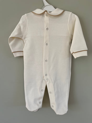Baby Ivory Embroidered All In One Babygrow Little Nosh