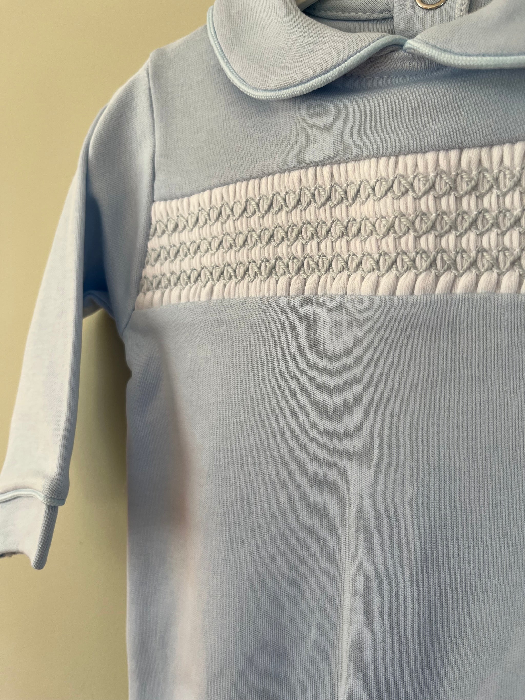 Baby Blue Embroidered All In One Babygrow Little Nosh