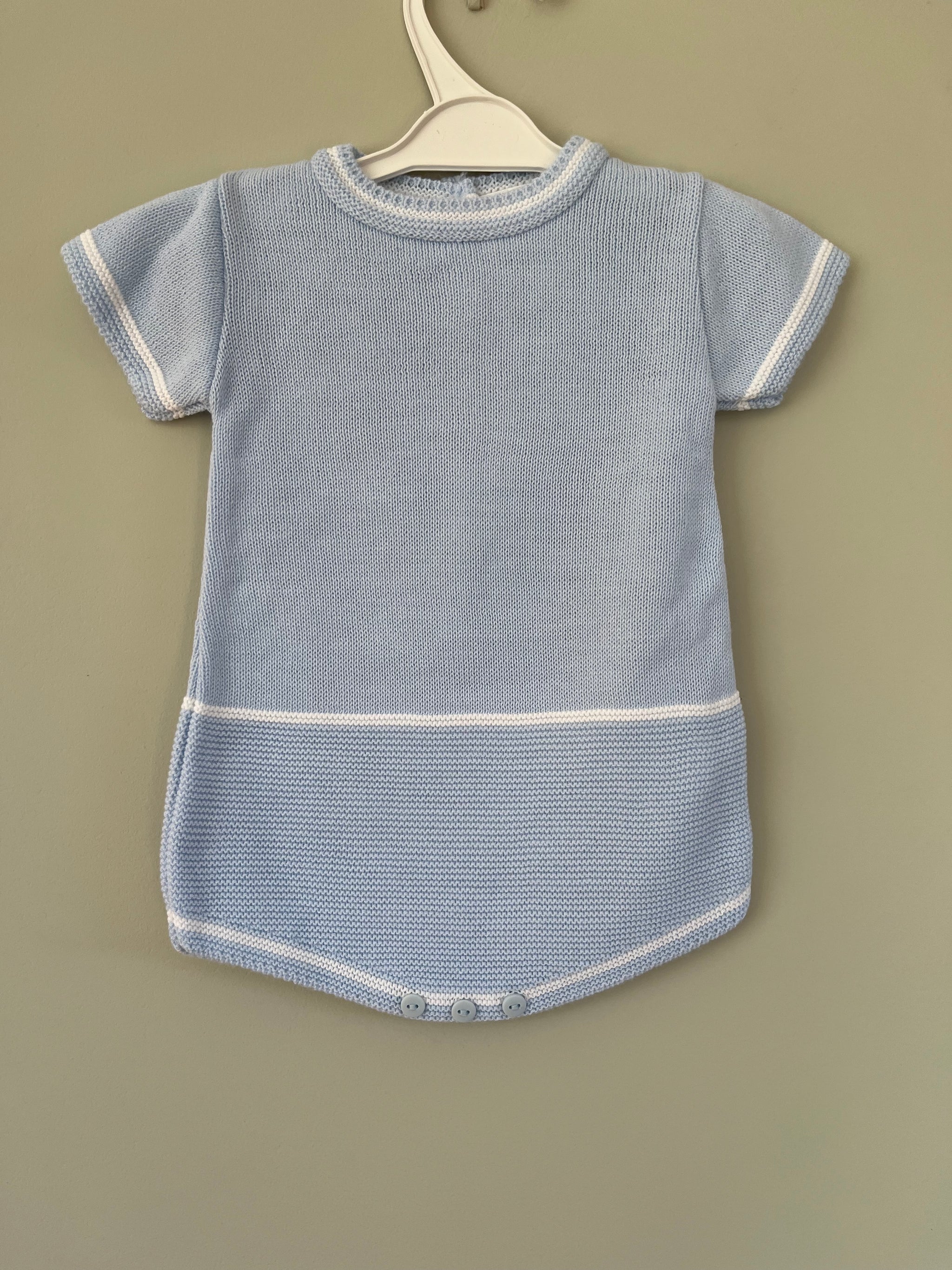 Baby Blue Knitted Romper Outfit Little Nosh