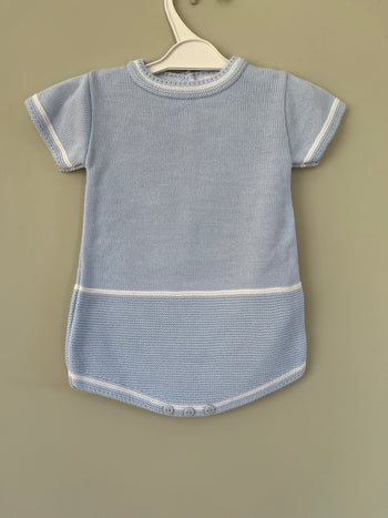 Baby Blue Knitted Romper Outfit Little Nosh