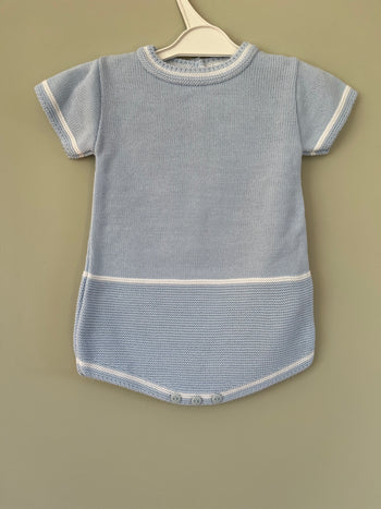 Baby Blue Knitted Romper Outfit Little Nosh