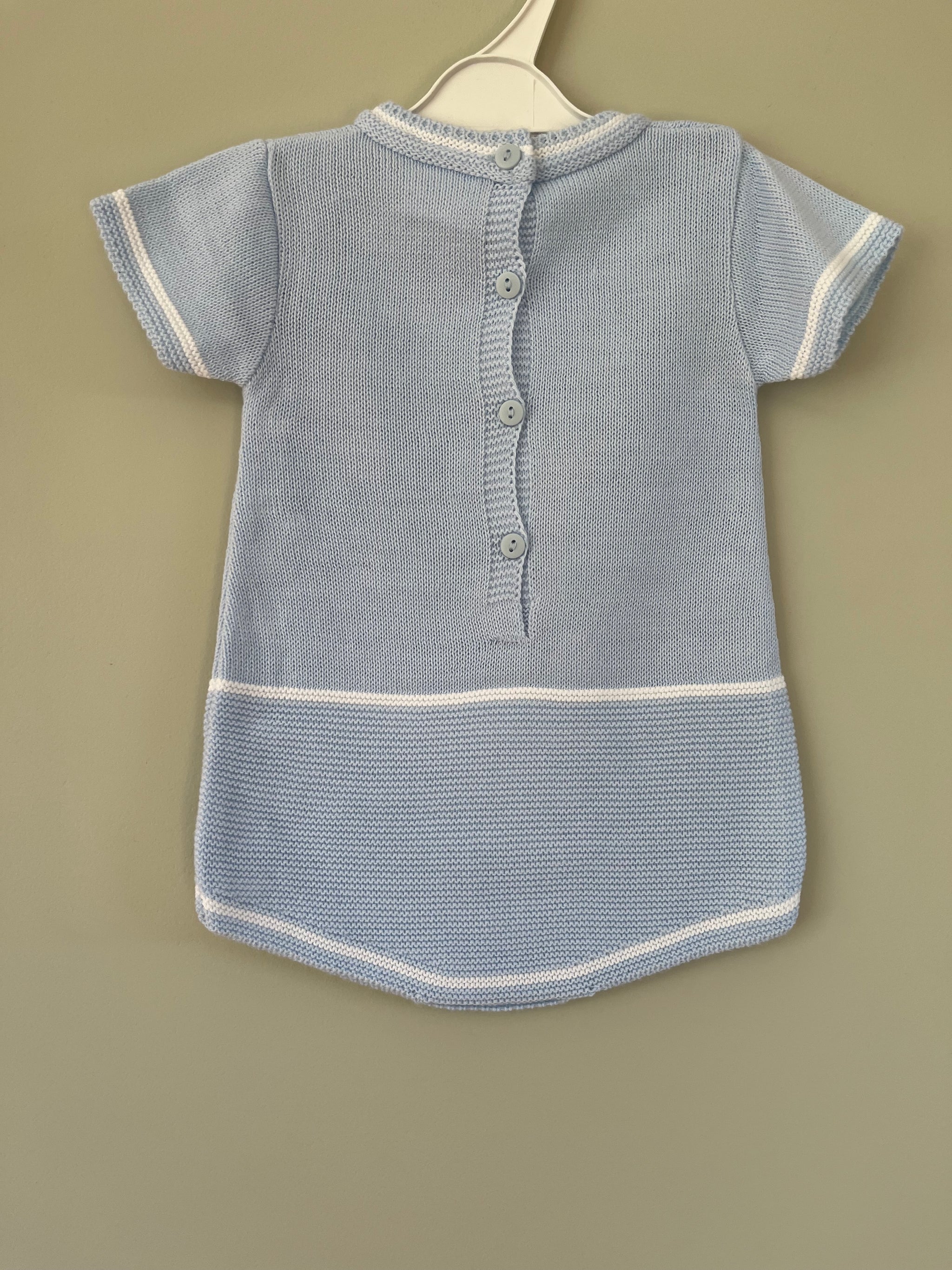 Baby Blue Knitted Romper Outfit Little Nosh