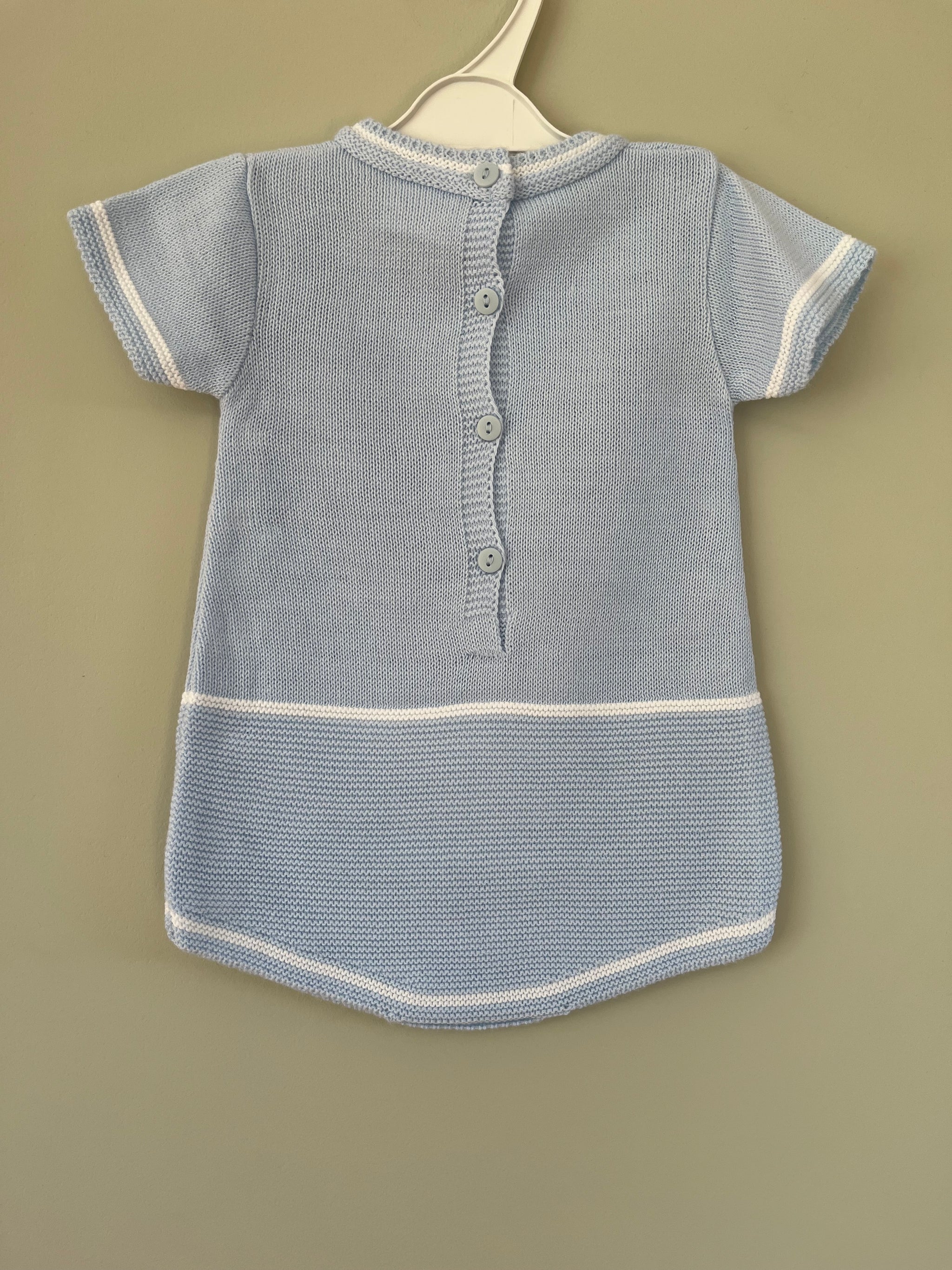 Baby Blue Knitted Romper Outfit Little Nosh
