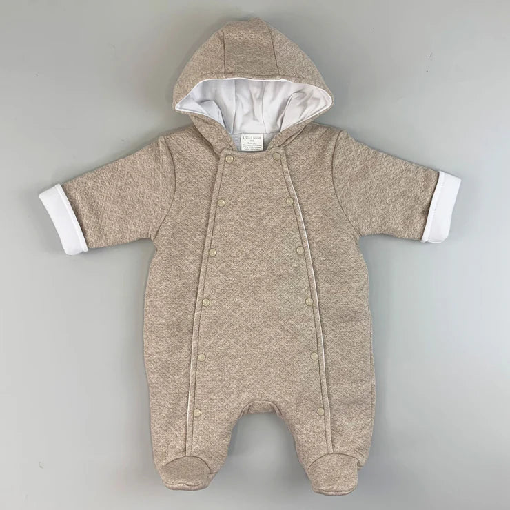 Little Nosh Beige Padded  Pramsuit