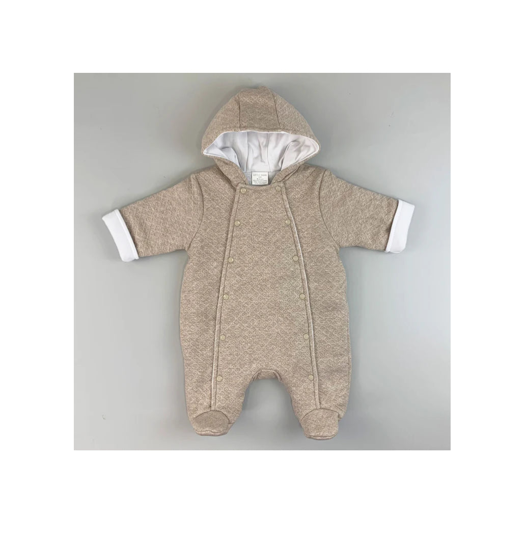 Little Nosh Beige Padded  Pramsuit