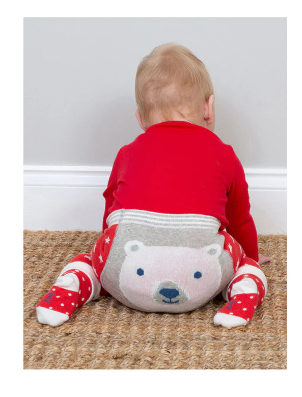 Polar Bear Red  Knit Leggings