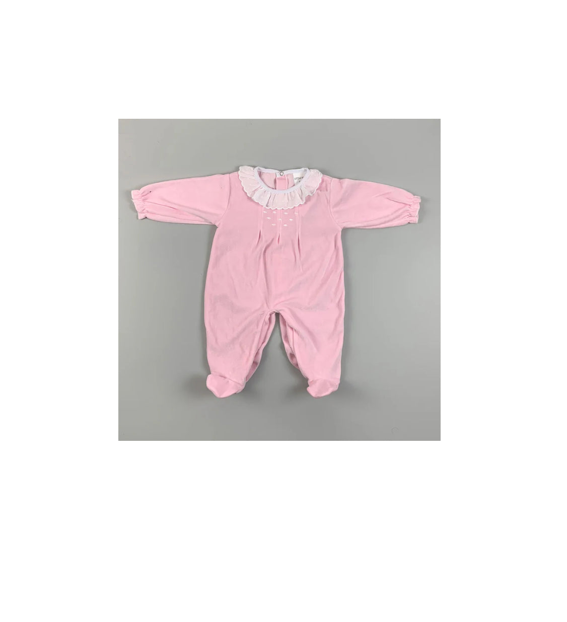 Baby Sleepsuit All In One Babygrow pink Velour Little Nosh