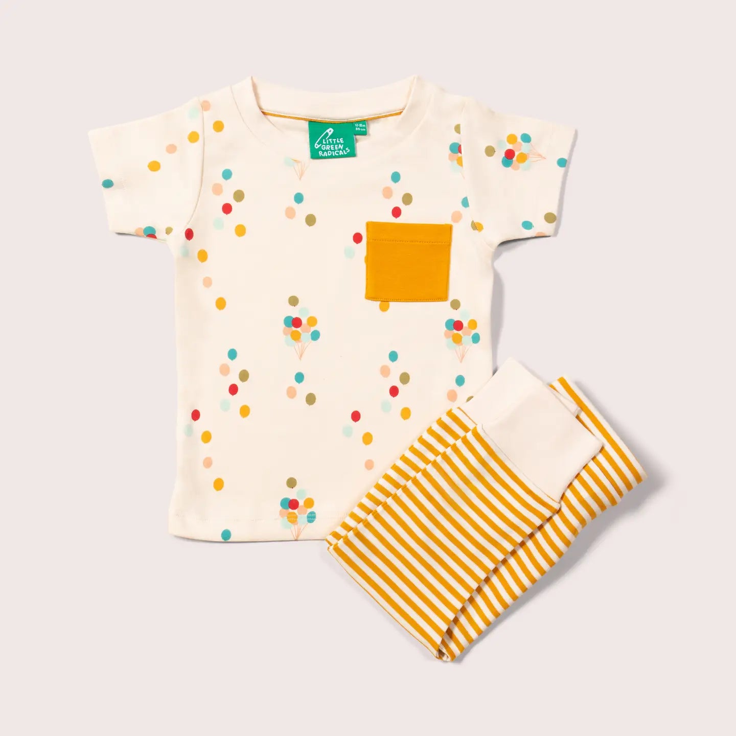 Rainbow Balloons T-Shirt & Jogger Play Set Little Green Radicals
