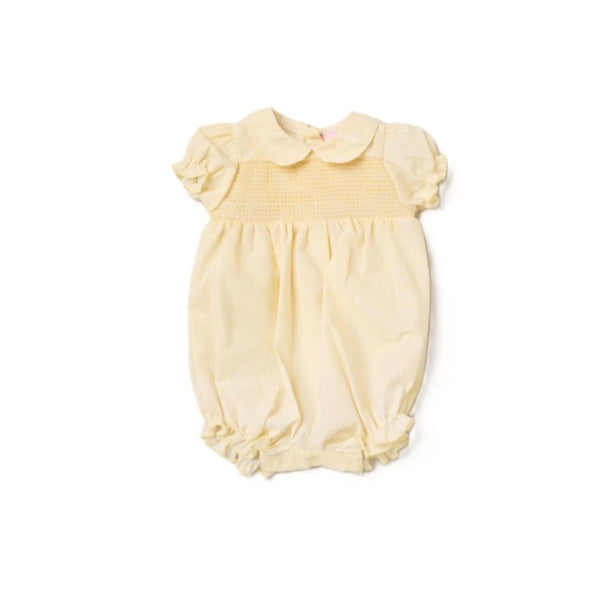 Rock-a-Bye Baby Lemon & White Candy Stripe Summer Romper