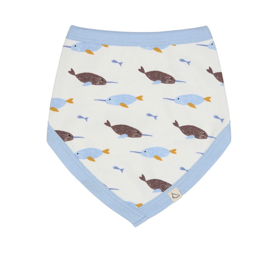Narwhals Print Dribble Bib Pigeon Organic