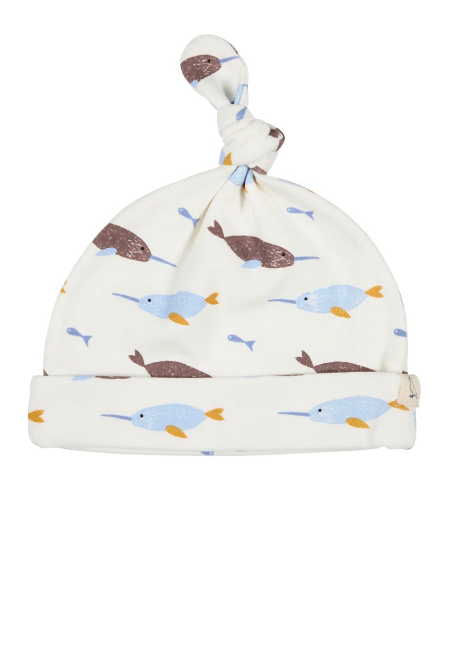 Narwhal Print Knotted Hat Pigeon Organic