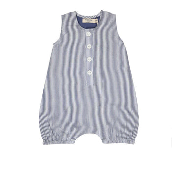 Pigeon Organics Baby All In One Indigo Fine Stripe Seersucker