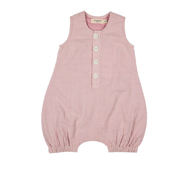 Pigeon Organics Baby All In One Pink Fine Stripe Seersucker