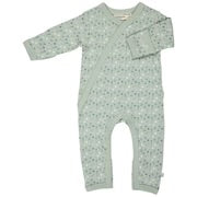 Pigeon Organics Green Flower Print Kimono Romper