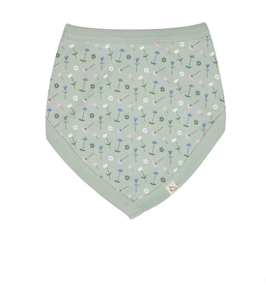 Ditsy Green Print Dribble Bib Pigeon Organic