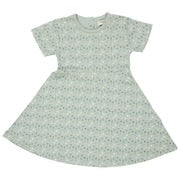 Pigeon Organics Skater Dress Green Flowers Print