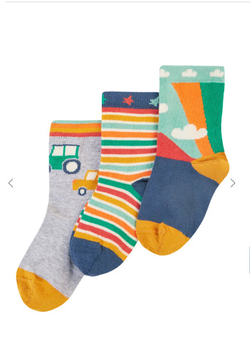 Frugi Little Socks Cars Multipack