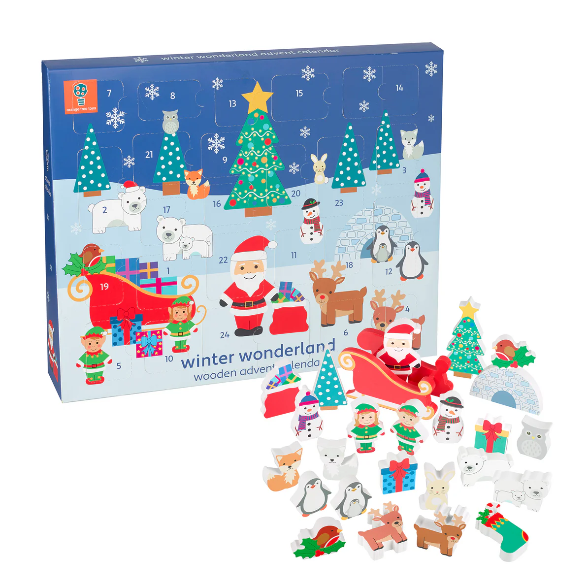 Winter Wonderland Advent Calendar Wooden Toy Orange Tree