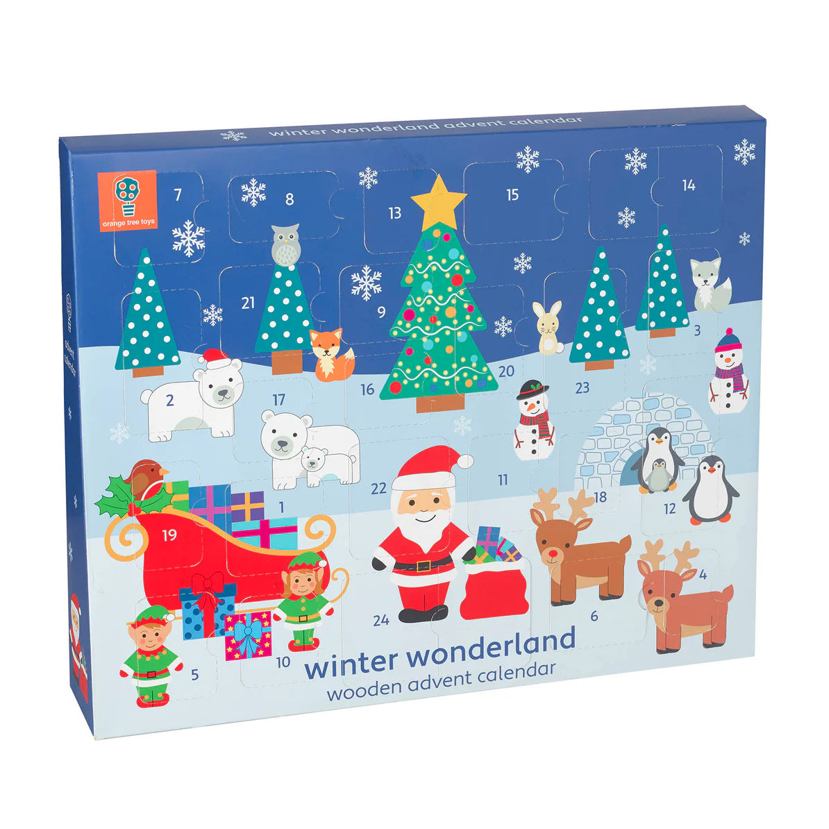 Winter Wonderland Advent Calendar Wooden Toy Orange Tree