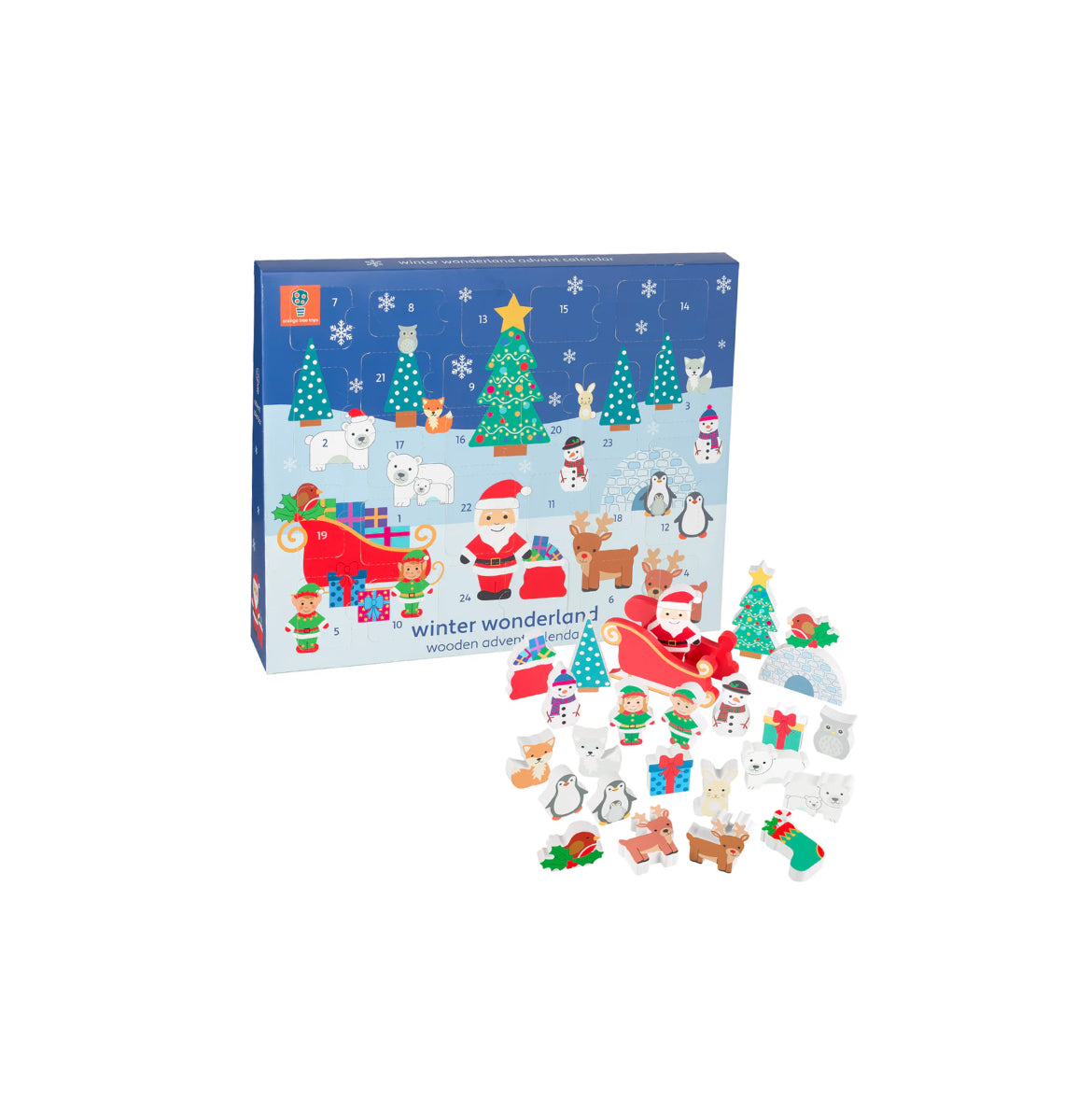 Winter Wonderland Advent Calendar Wooden Toy Orange Tree